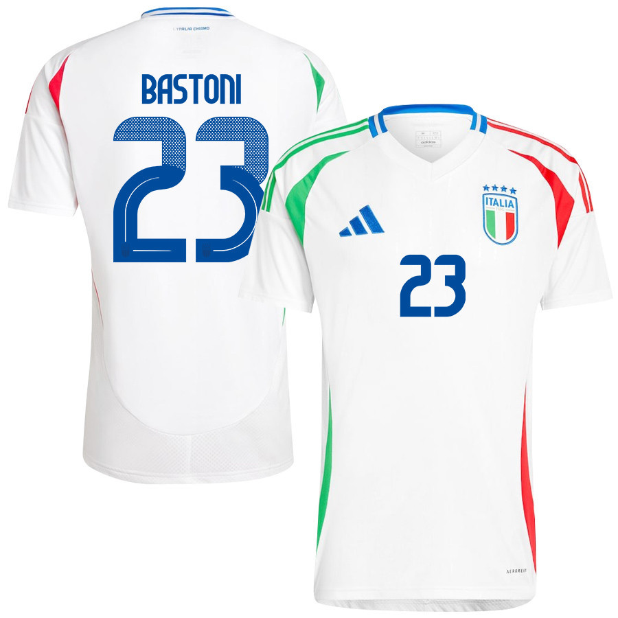 Alessandro Bastoni 23 Italy National Team 2024/25 Away Men Jersey – White