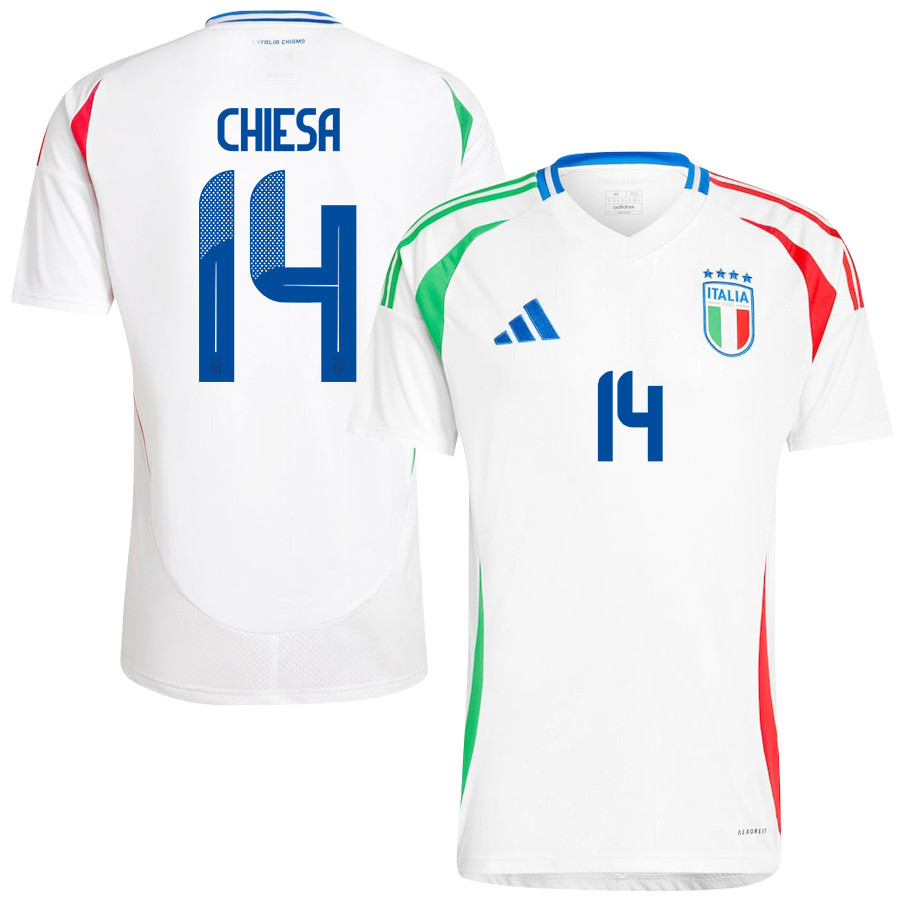 Federico Chiesa 14 Italy National Team 2024/25 Away Men Jersey – White
