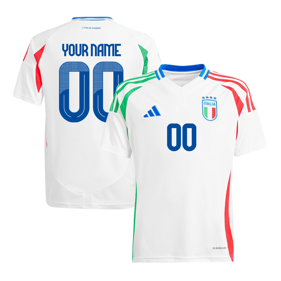 Italy National Team 2024/25 Away Custom YOUTH Jersey – White