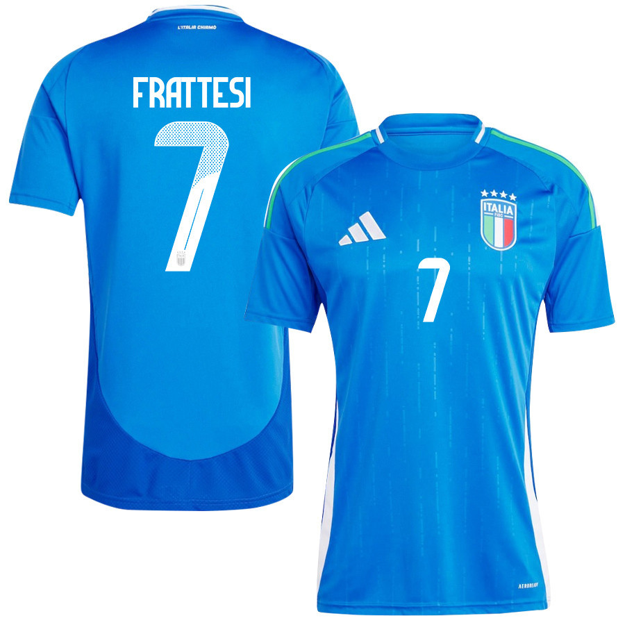 Davide Frattesi 7 Italy National Team 2024/25 Home Men Jersey – Blue