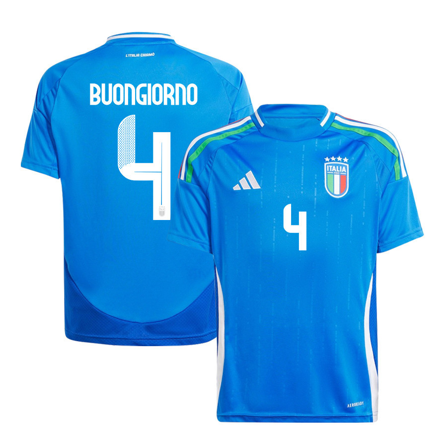 Alessandro Buongiorno 4 Italy National Team 2024/25 Home YOUTH Jersey – Blue