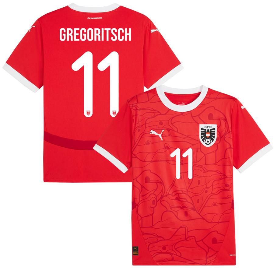 Michael Gregoritsch 11 Austria National Team 2024/25 Home Men Jersey – Red