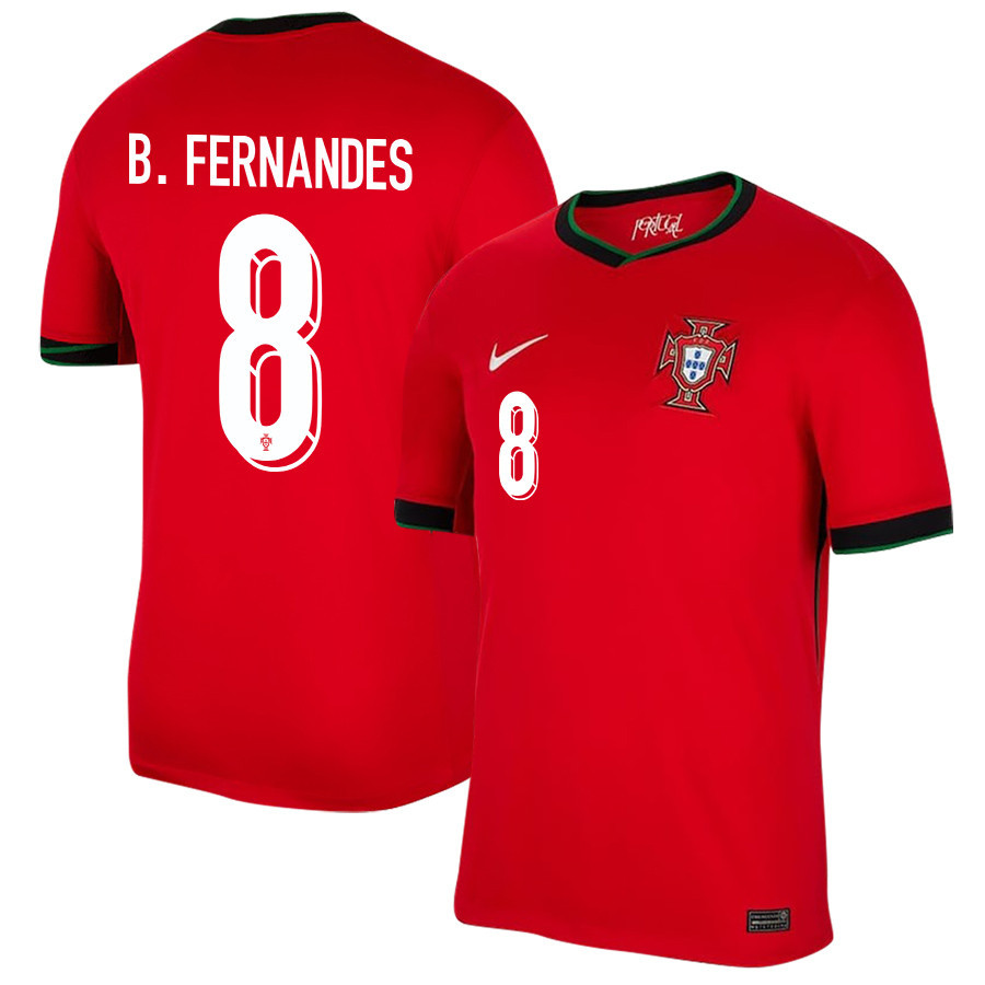 Bruno Fernandes 8 Portugal National Team 2024/25 Home Men Jersey – Red