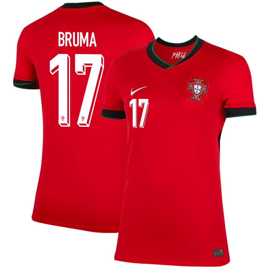 Bruma 17 Portugal National Team 2024/25 Home WOMEN Jersey – Red