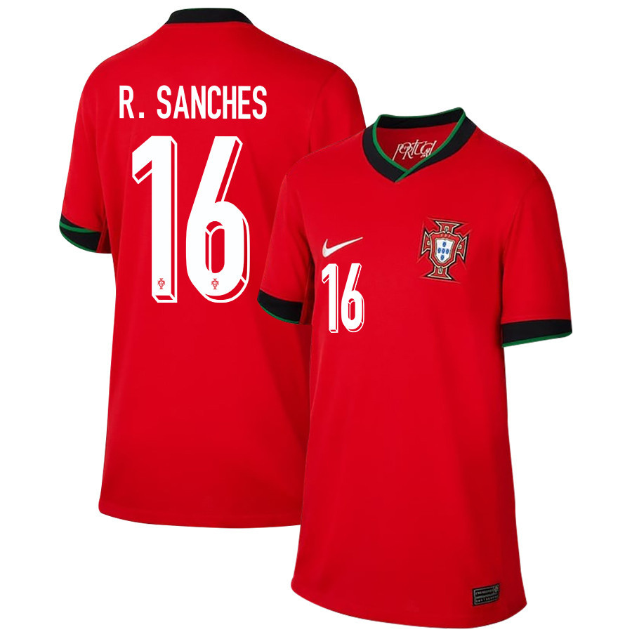 Renato Sanches 16 Portugal National Team 2024/25 Home YOUTH Jersey – Red