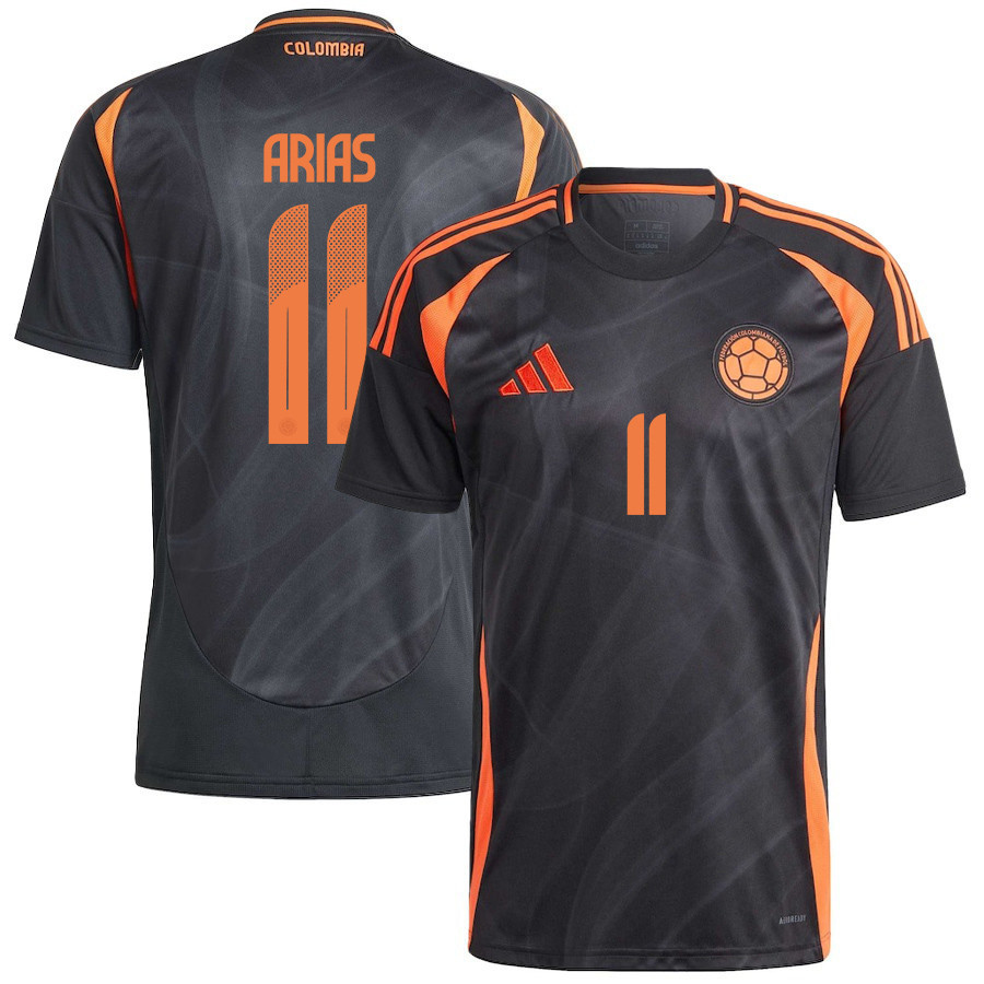 Jhon Arias 11 Colombia National Team 2024/25 Away Men Jersey – Black