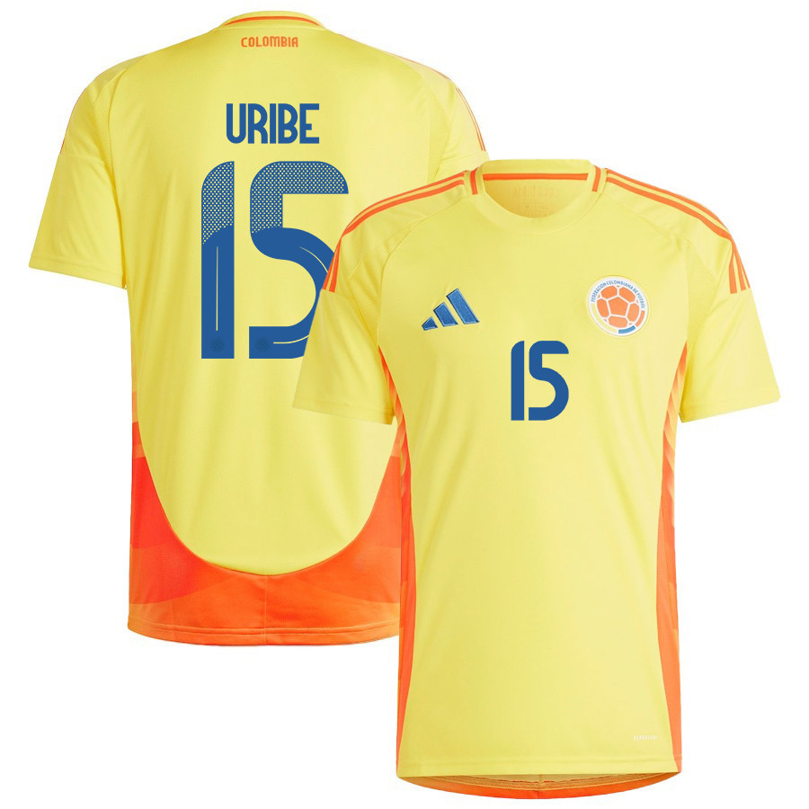 Mateus Uribe 15 Colombia National Team 2024/25 Home Men Jersey – Yellow