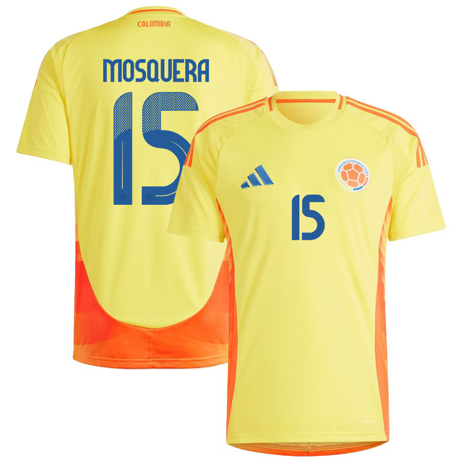 Yerson Mosquera 15 Colombia National Team 2024/25 Home Men Jersey – Yellow