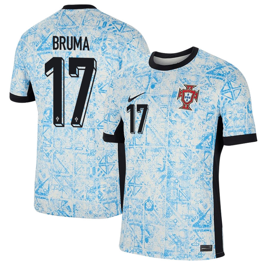 Bruma 17 Portugal National Team 2024/25 Away Men Jersey – Cream/Blue