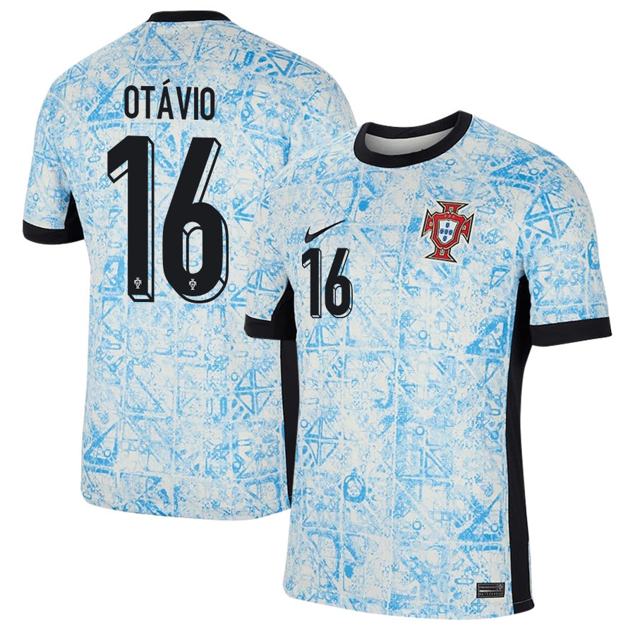 Otvio 16 Portugal National Team 2024/25 Away Men Jersey – Cream/Blue