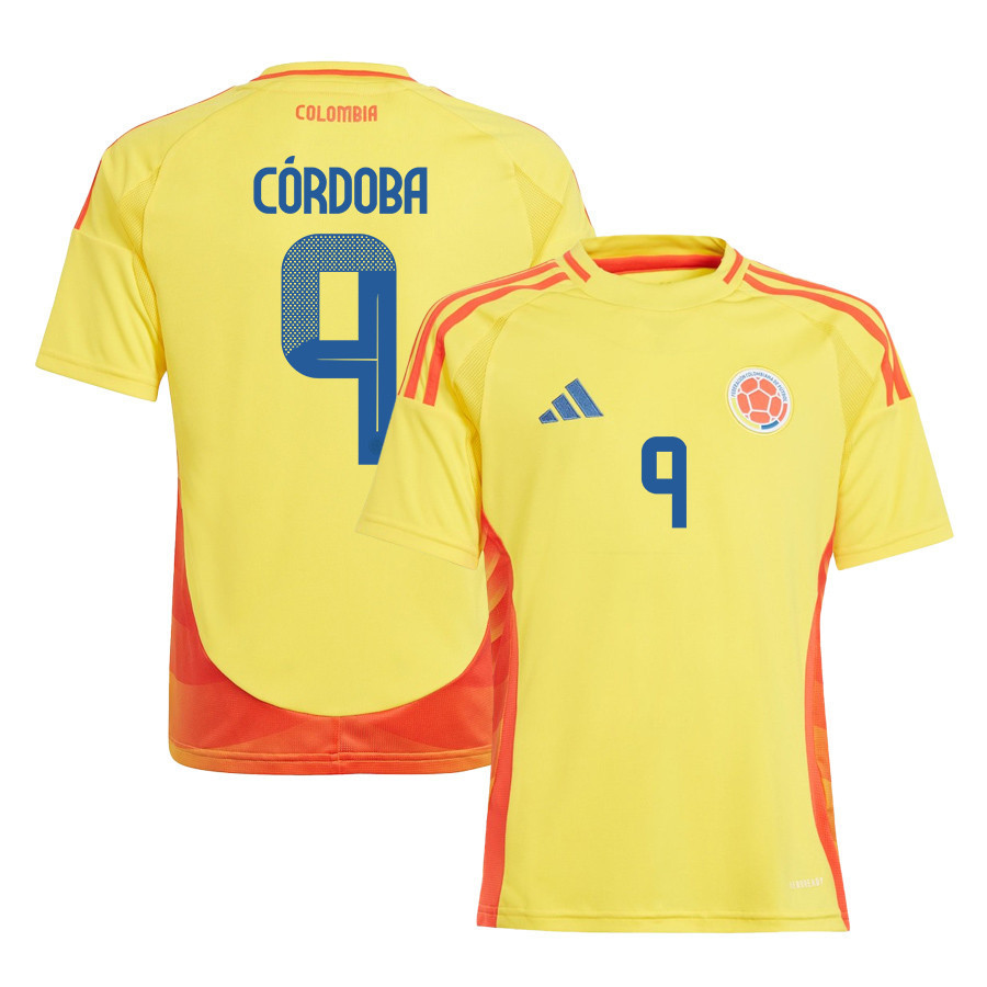 Jhon Crdoba 9 Colombia National Team 2024/25 Home YOUTH Jersey – Yellow