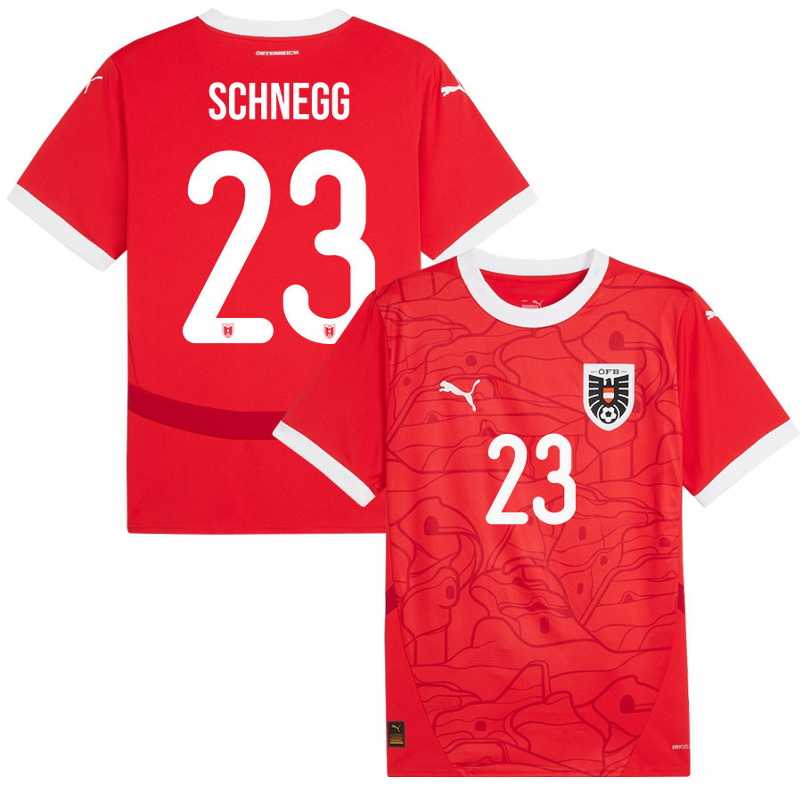David Schnegg 23 Austria National Team 2024/25 Home Men Jersey – Red