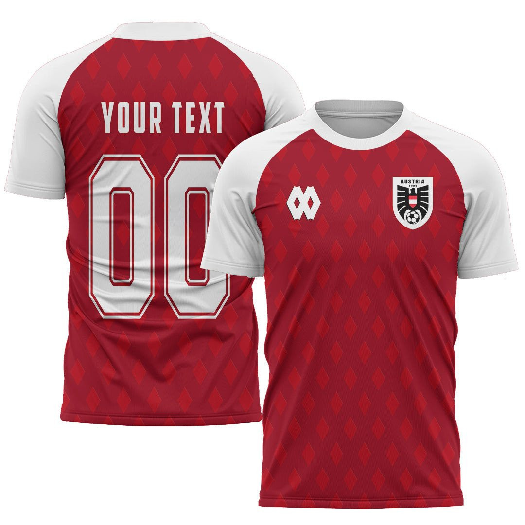 Austria Soccer Jersey Euro 2024 Custom Jersey – Red – All Over Printed Jersey