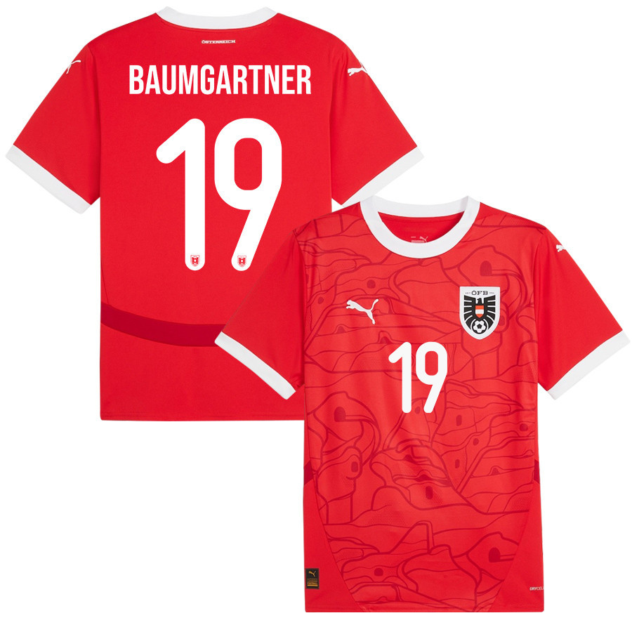 Christoph Baumgartner 19 Austria National Team 2024/25 Home Men Jersey – Red