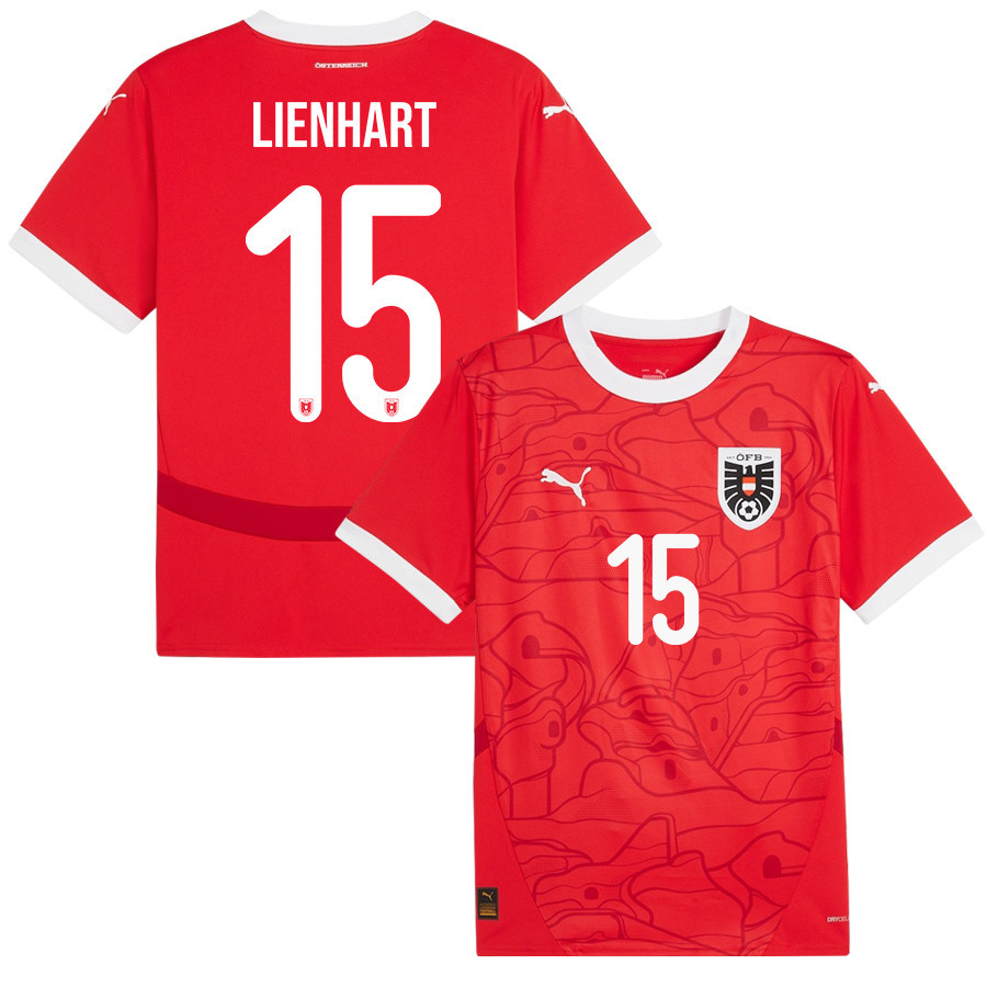 Philipp Lienhart 15 Austria National Team 2024/25 Home Men Jersey – Red