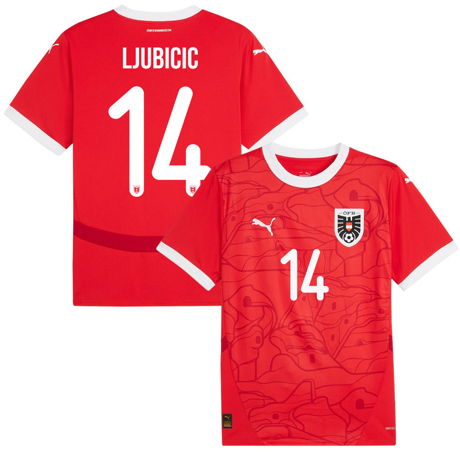Dejan Ljubicic 14 Austria National Team 2024/25 Home Men Jersey – Red