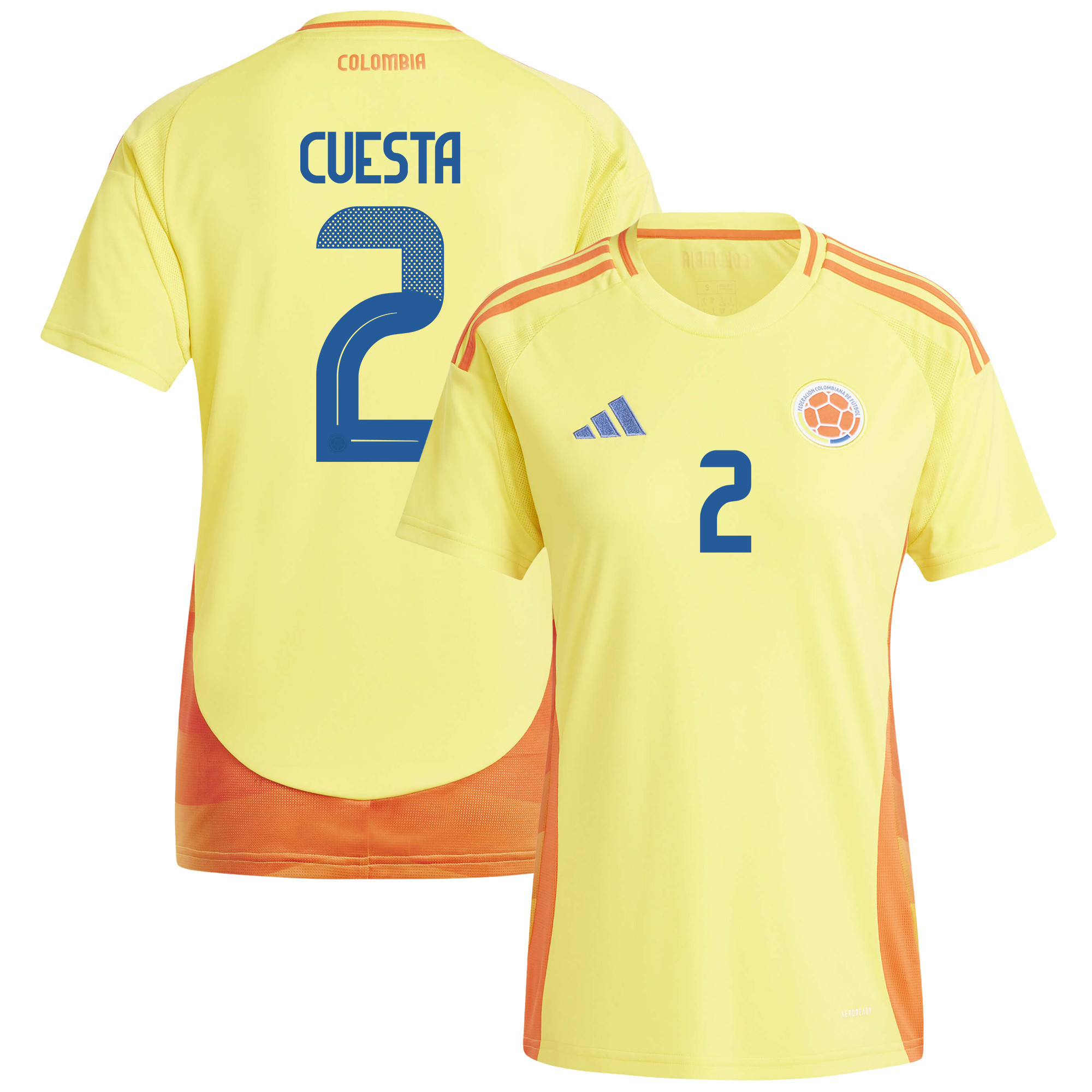 Carlos Cuesta 2 Colombia National Team 2024/25 Home Women Jersey – Yellow
