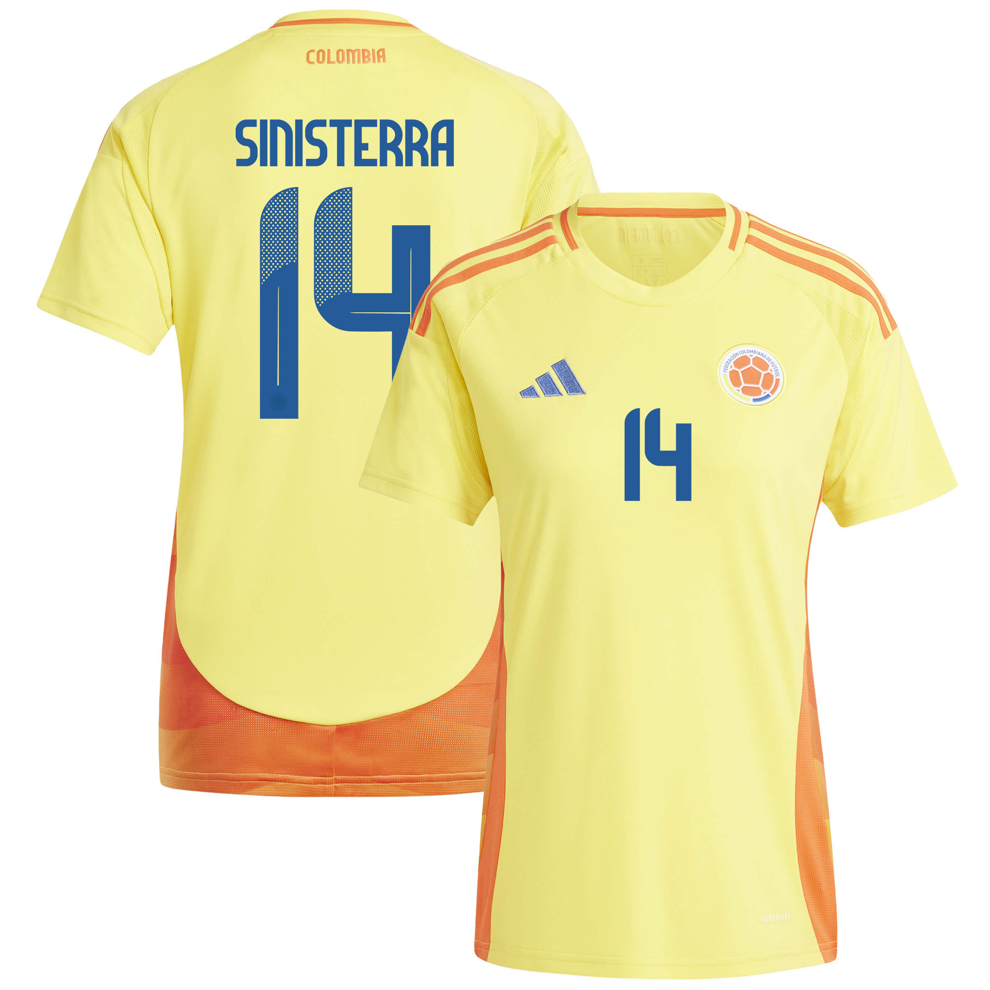 Luis Sinisterra 14 Colombia National Team 2024/25 Home Women Jersey – Yellow