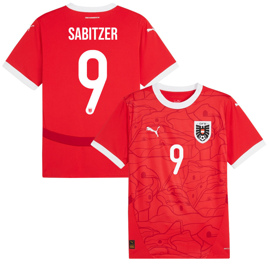 Marcel Sabitzer 9 Austria National Team 2024/25 Home Men Jersey – Red