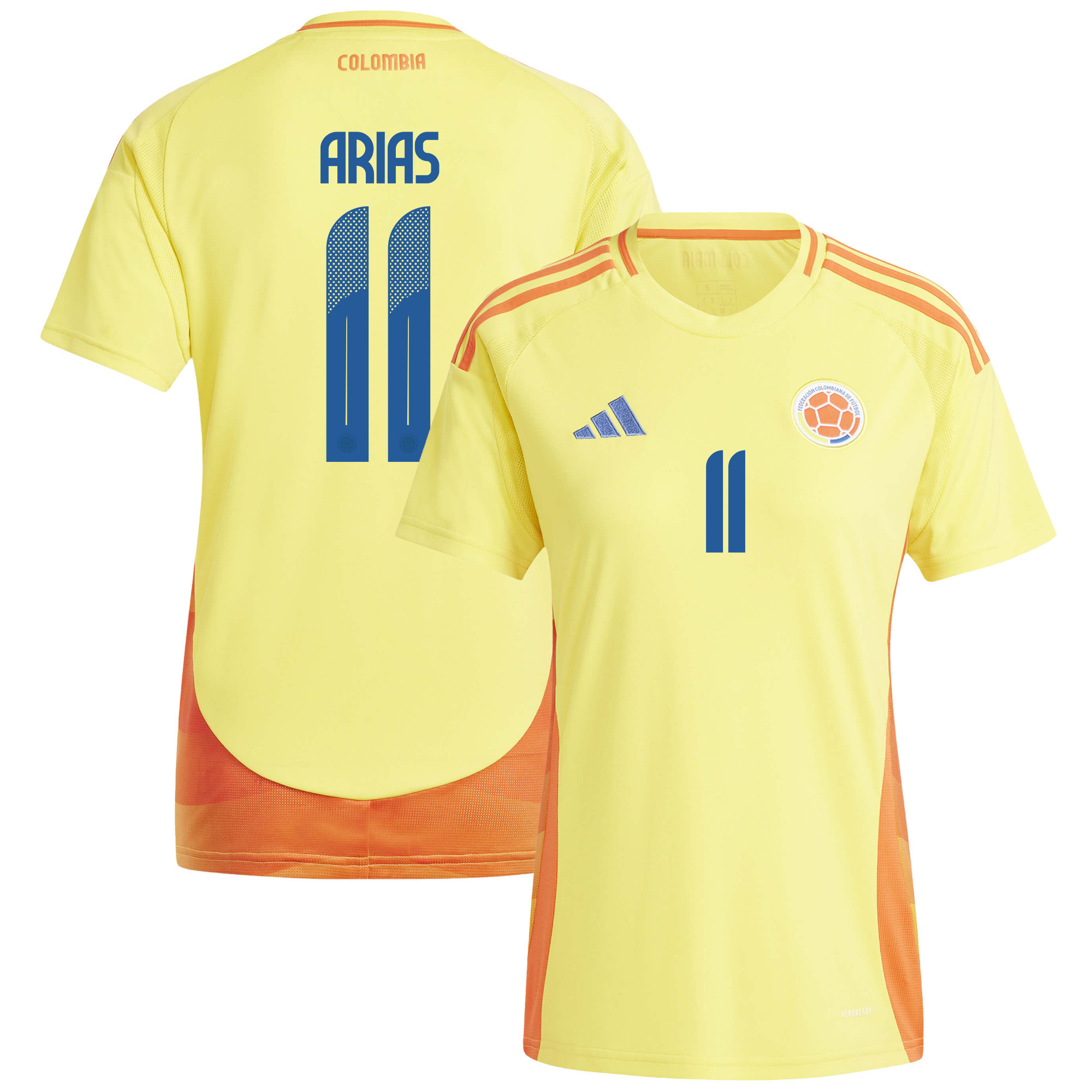 Jhon Arias 11 Colombia National Team 2024/25 Home Women Jersey – Yellow