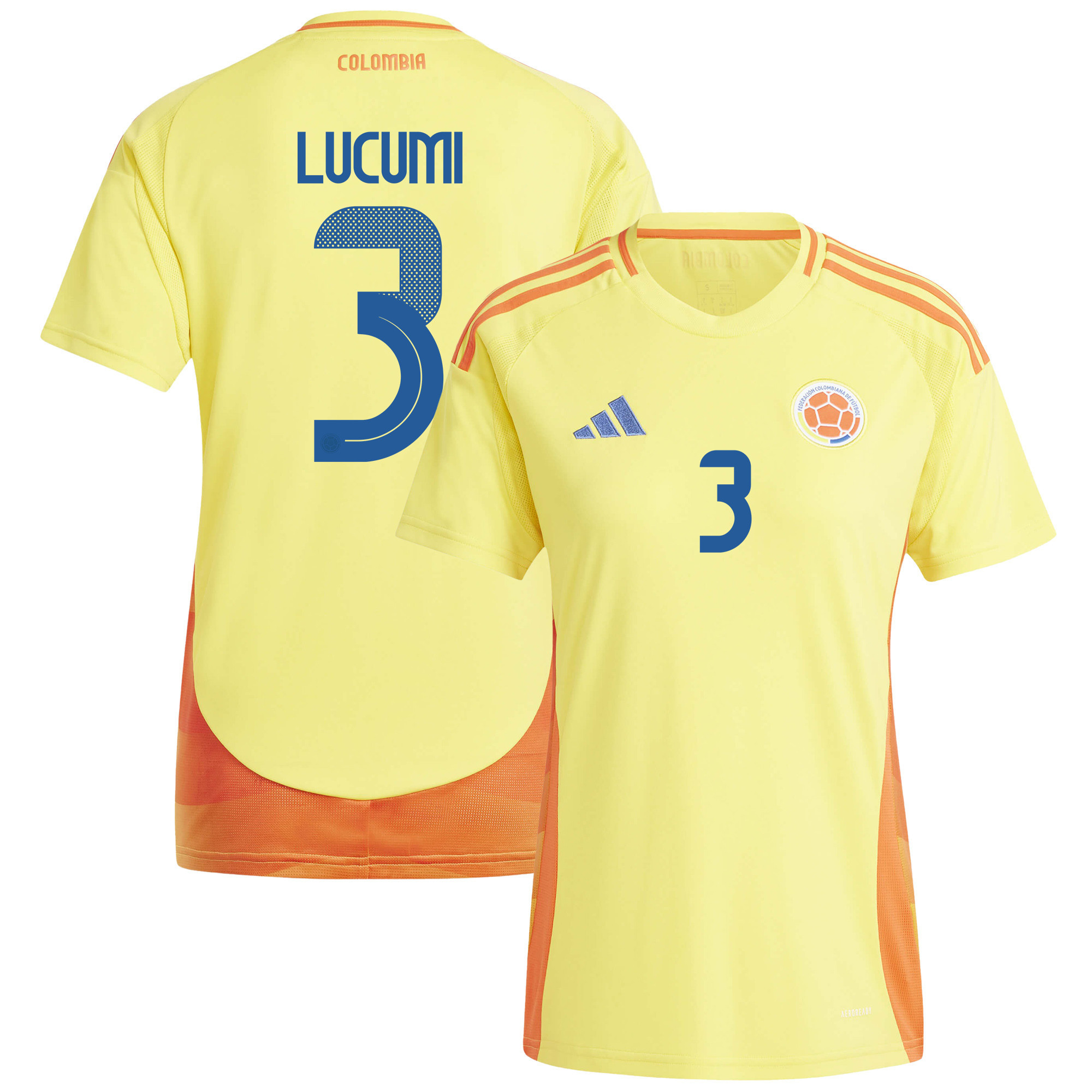 Jhon Lucumi 3 Colombia National Team 2024/25 Home Women Jersey – Yellow