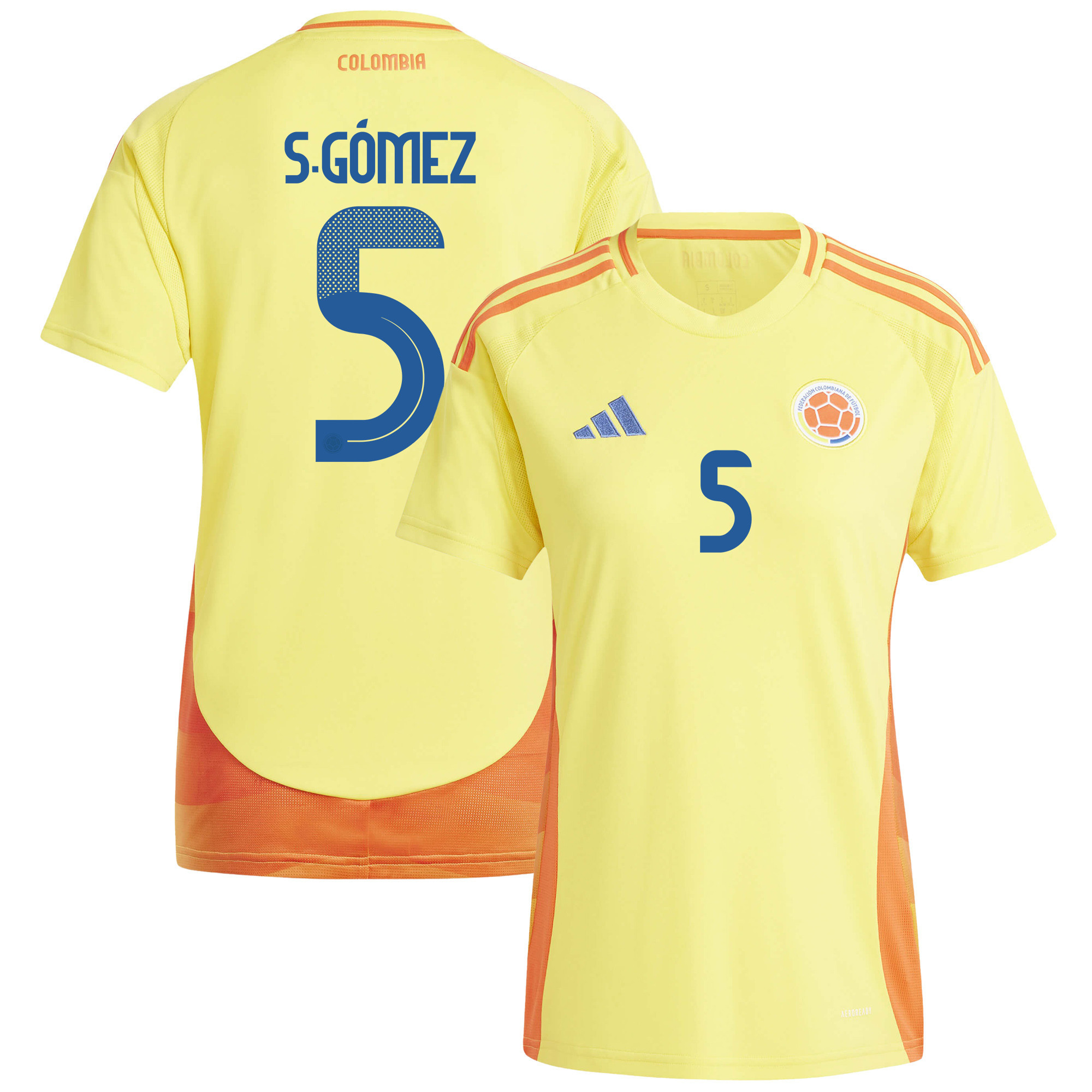 Sebastin Gmez 5 Colombia National Team 2024/25 Home Women Jersey – Yellow