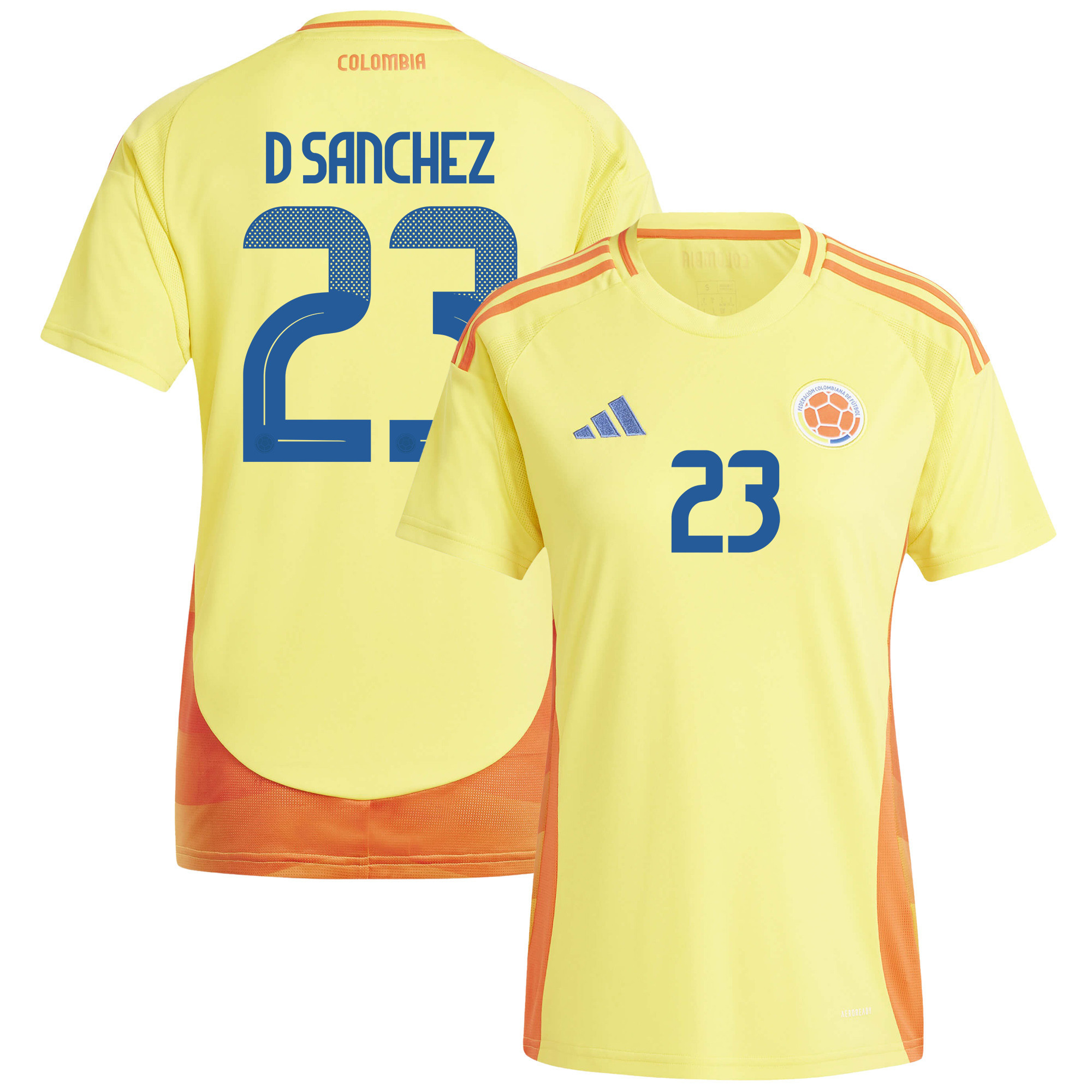 Davinson Snchez 23 Colombia National Team 2024/25 Home Women Jersey – Yellow