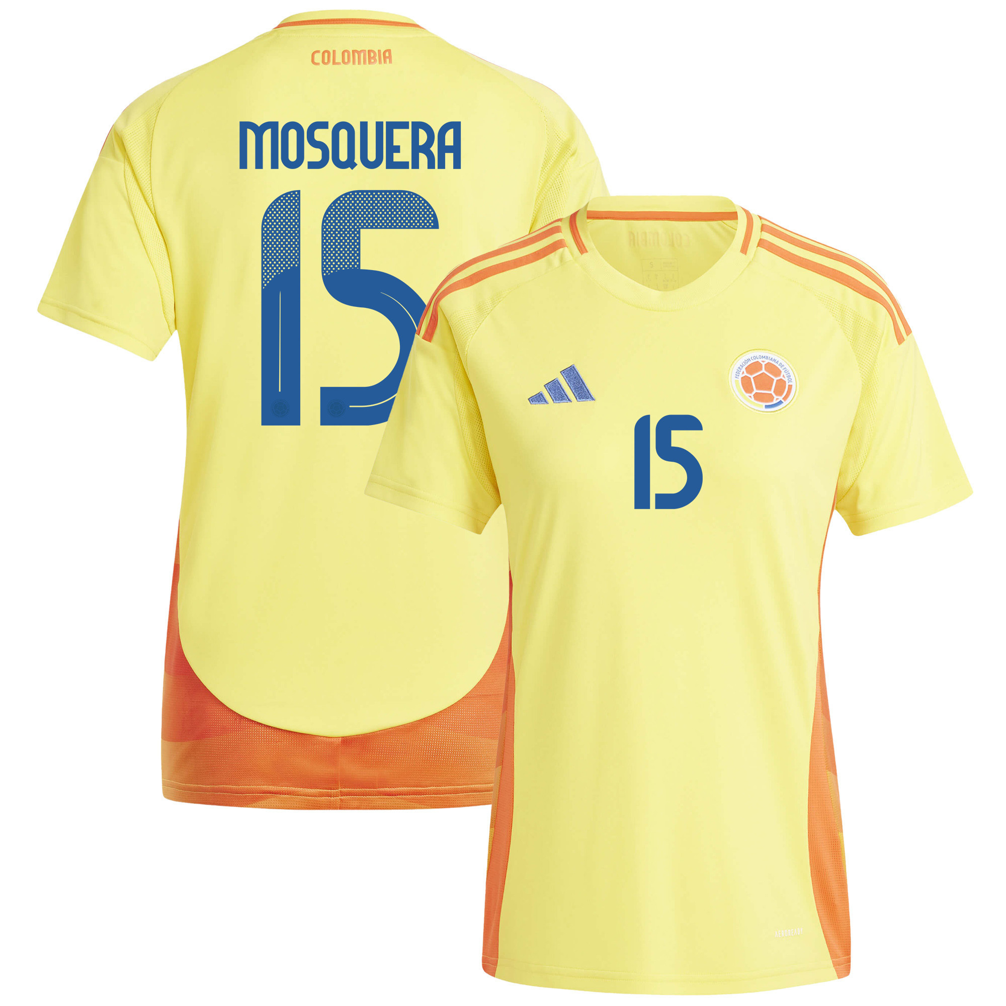 Yerson Mosquera 15 Colombia National Team 2024/25 Home Women Jersey – Yellow