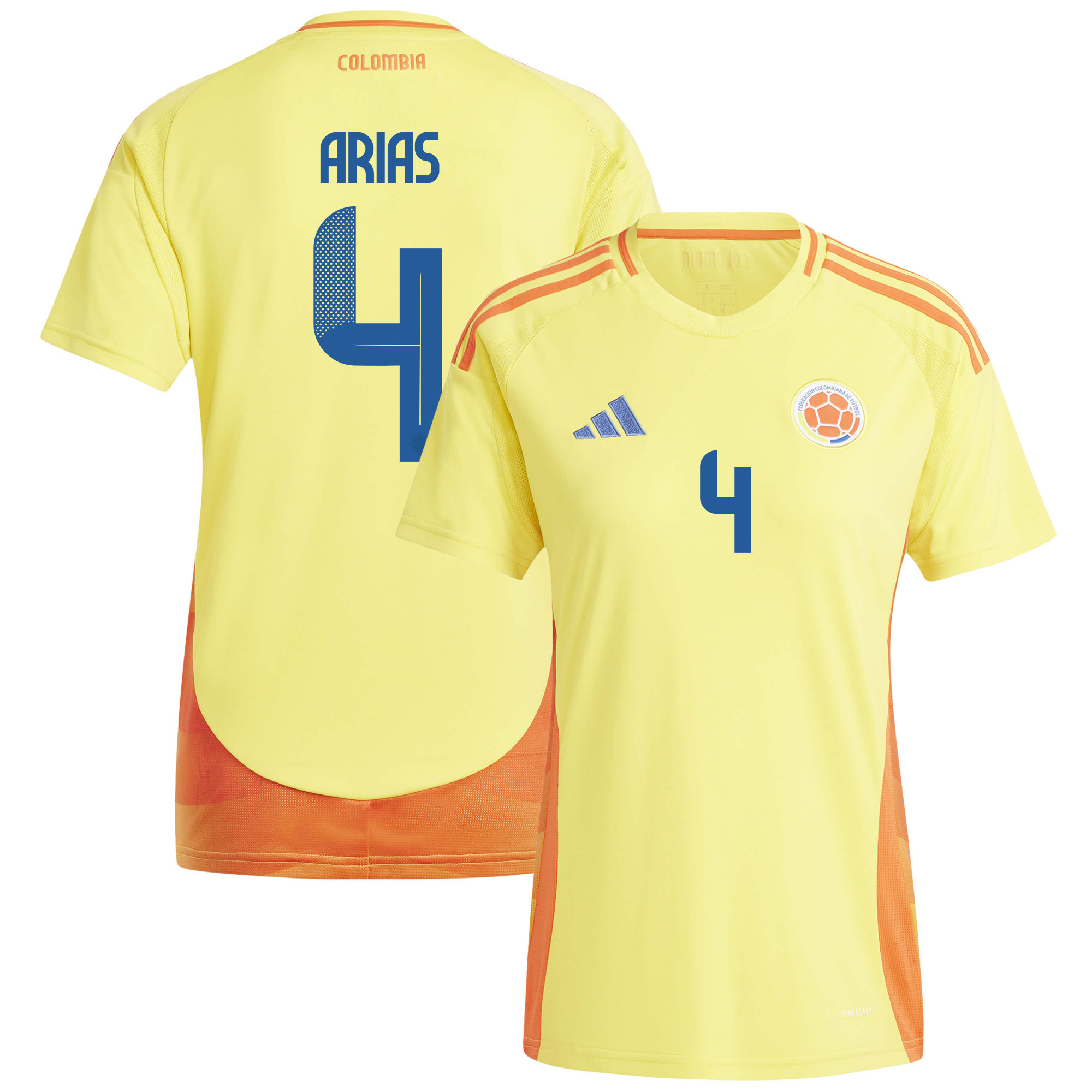 Santiago Arias 4 Colombia National Team 2024/25 Home Women Jersey – Yellow