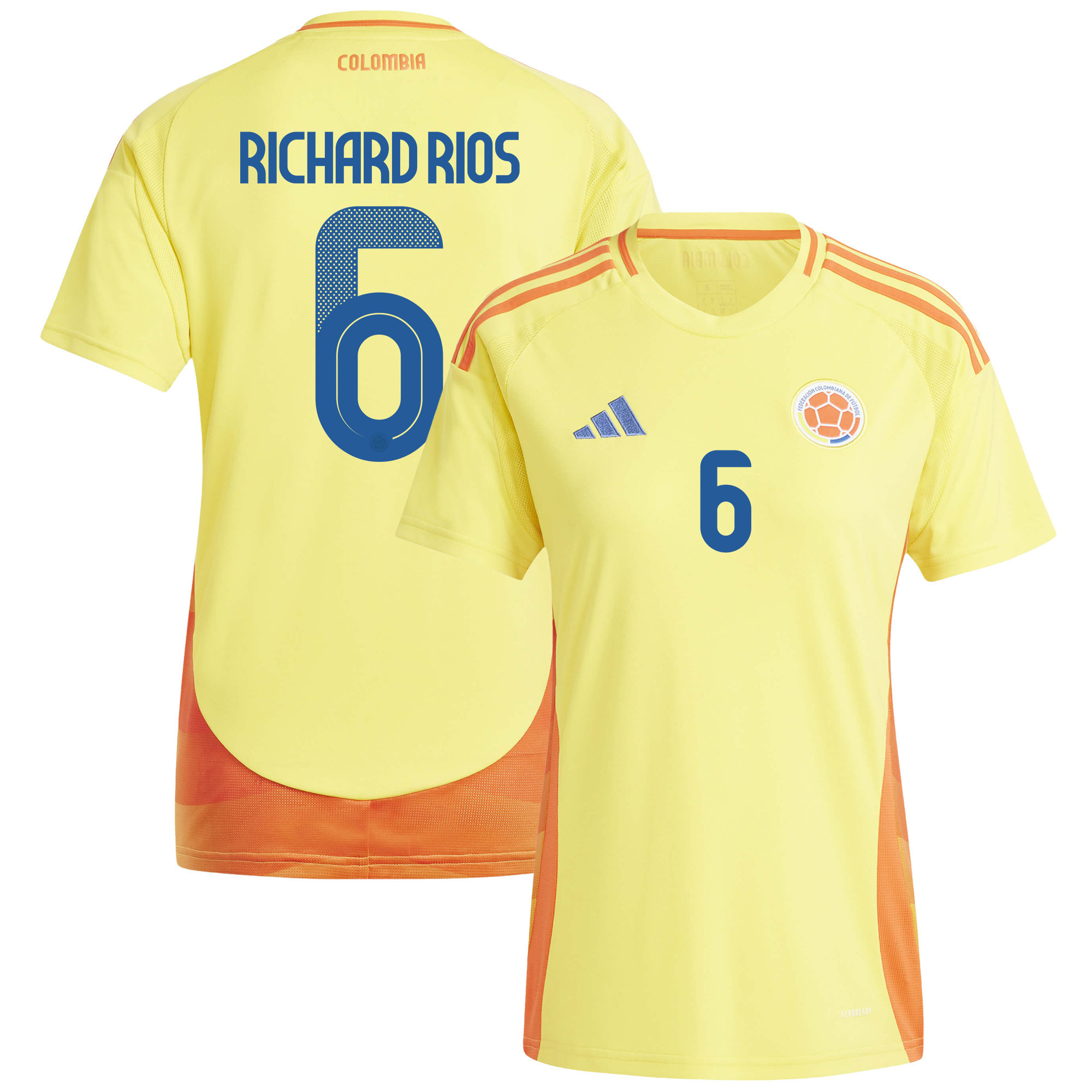 Richard Rios 6 Colombia National Team 2024/25 Home Women Jersey – Yellow