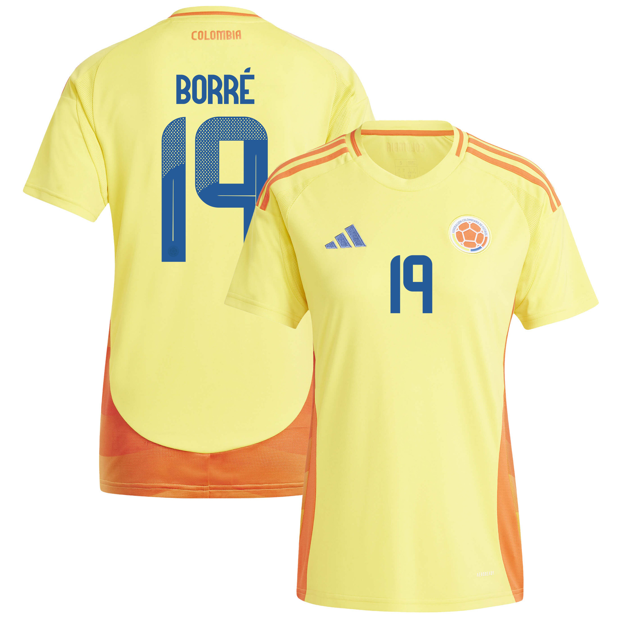 Rafael Borr 19 Colombia National Team 2024/25 Home Women Jersey – Yellow