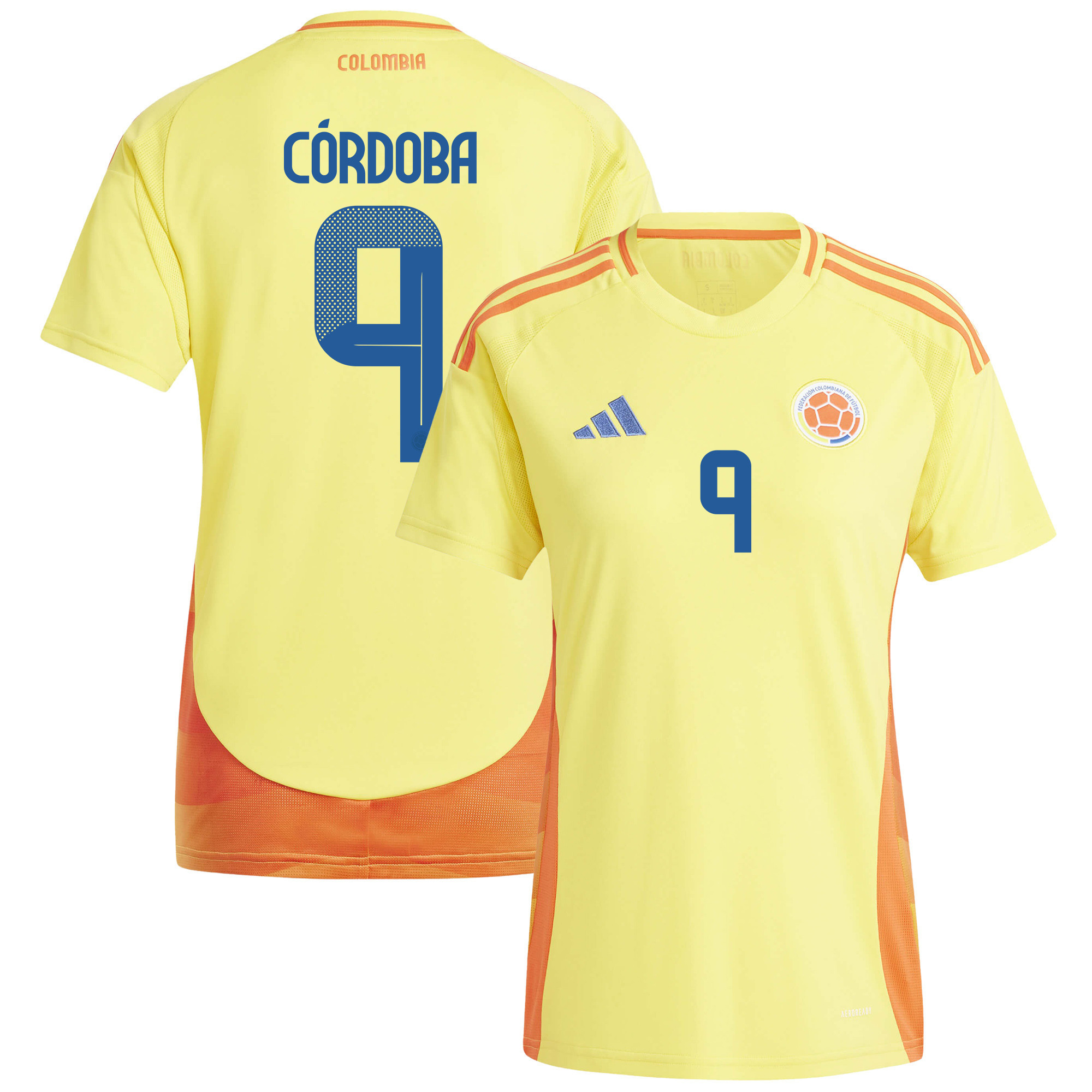 Jhon Crdoba 9 Colombia National Team 2024/25 Home Women Jersey – Yellow