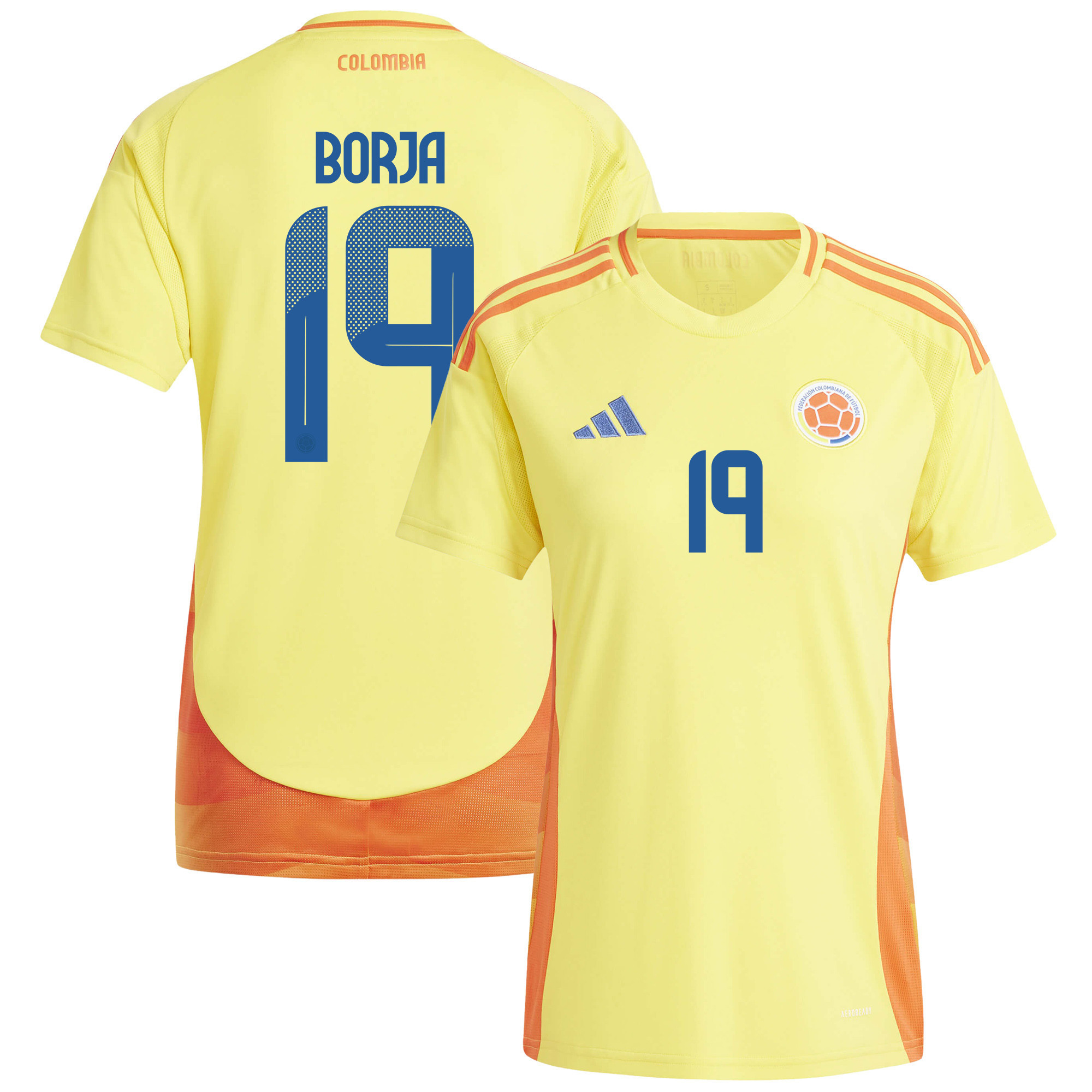 Miguel Borja 19 Colombia National Team 2024/25 Home Women Jersey – Yellow
