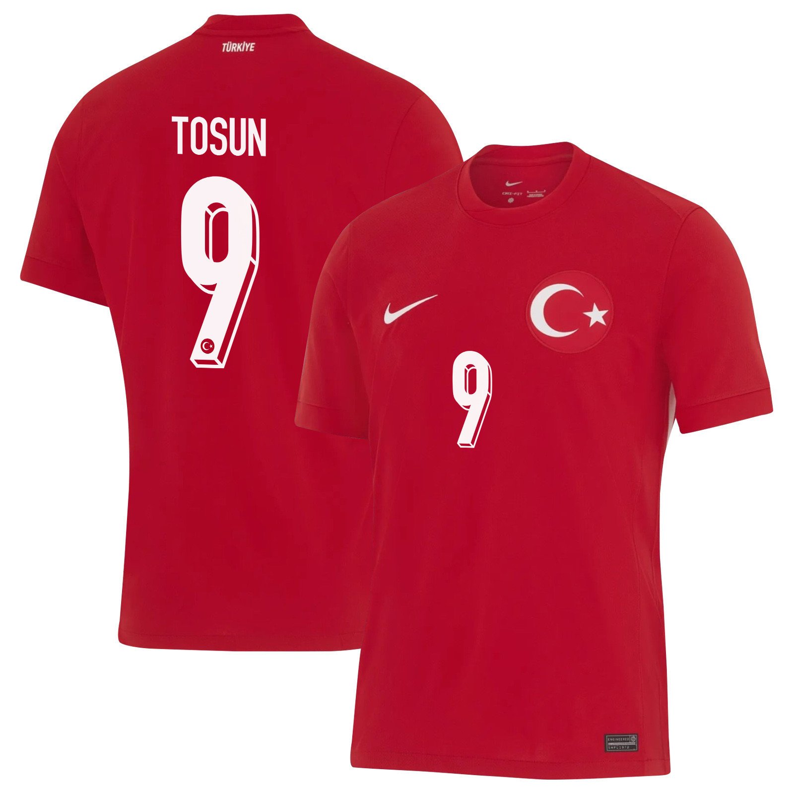 Cenk Tosun 9 Turkey National Team 2024 Away Stadium Men Jersey – Red