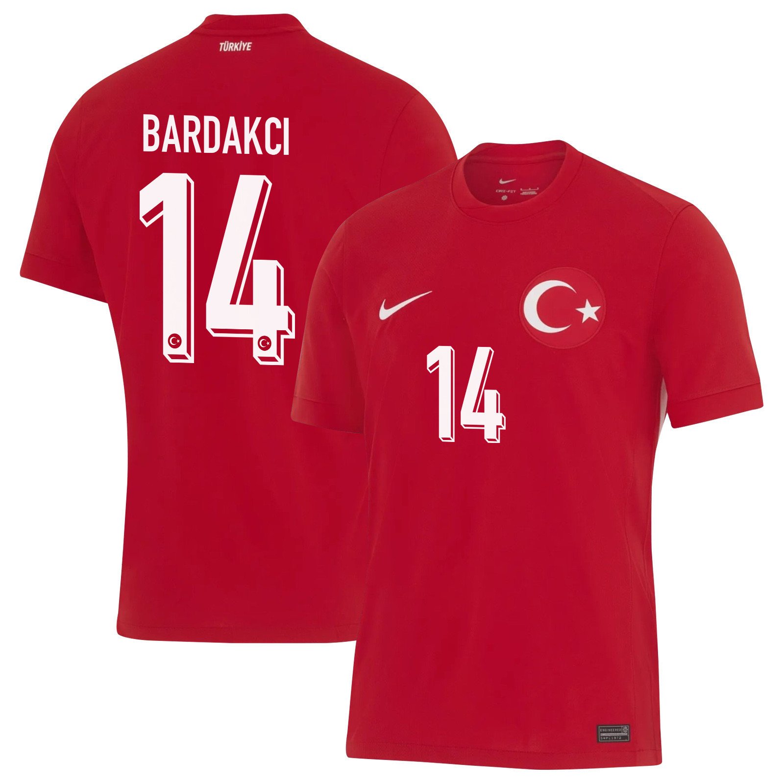 Abdlkerim Bardakc? 14 Turkey National Team 2024 Away Stadium Men Jersey – Red