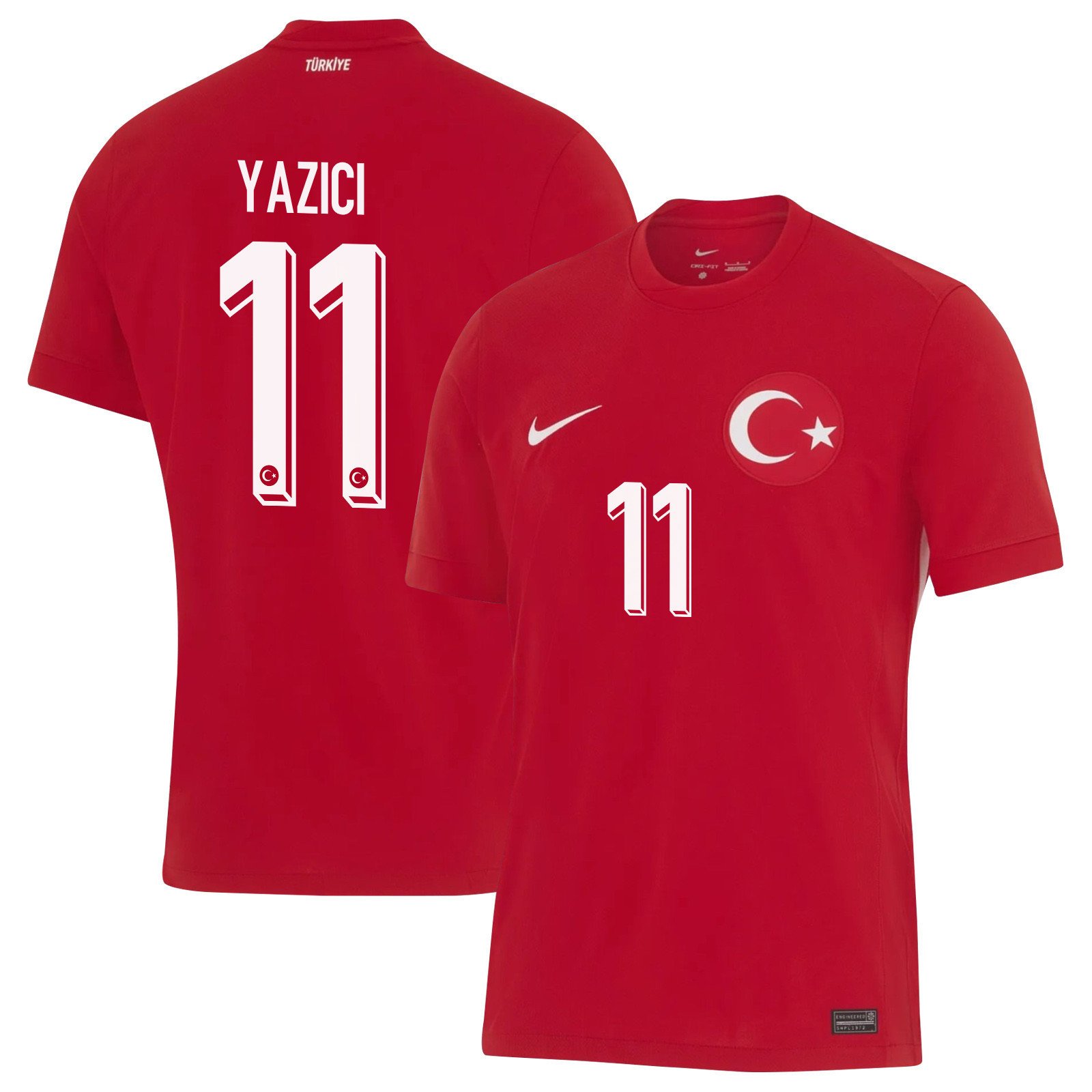 Yusuf Yaz?c? 11 Turkey National Team 2024 Away Stadium Men Jersey – Red