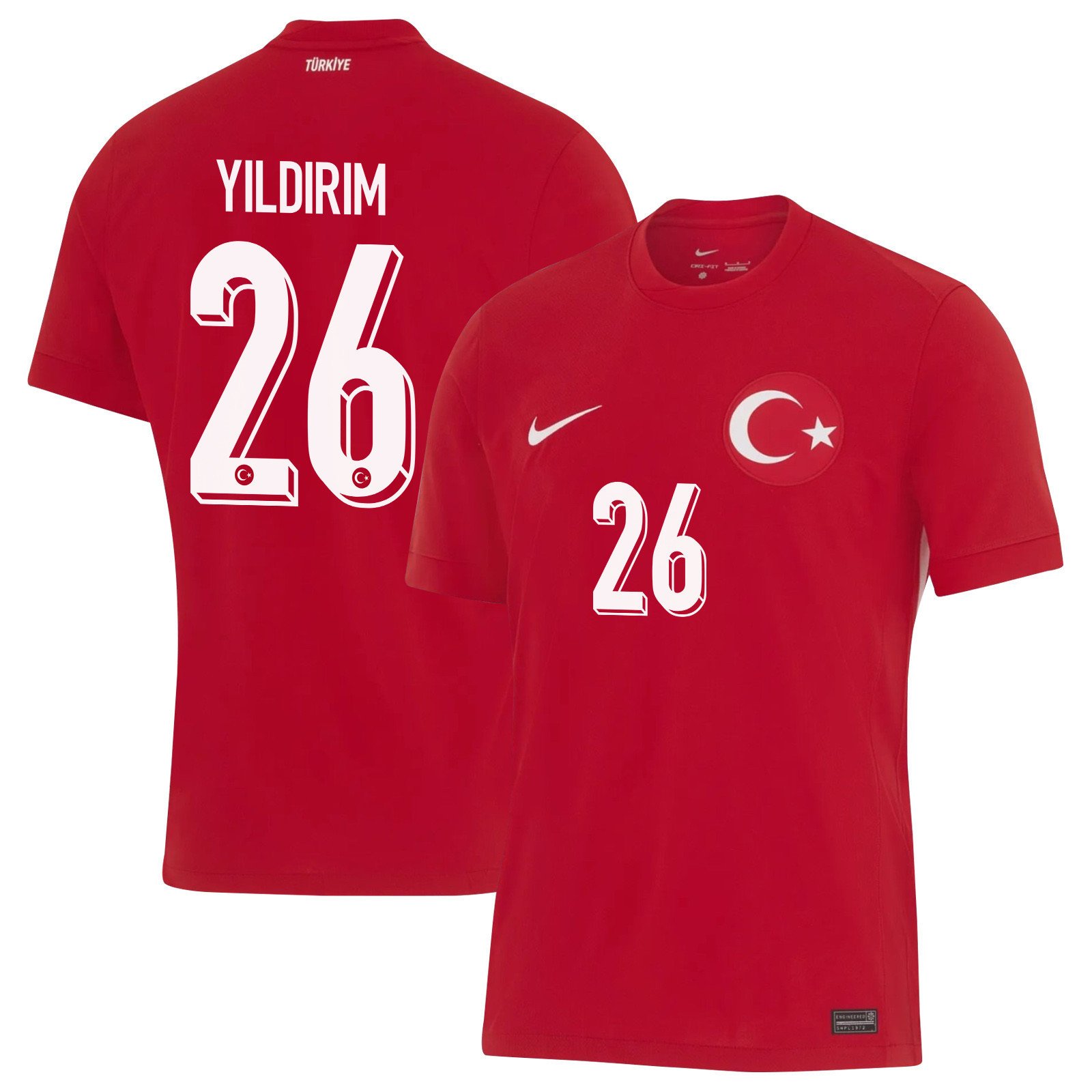 Bertu? Y?ld?r?m 26 Turkey National Team 2024 Away Stadium Men Jersey – Red