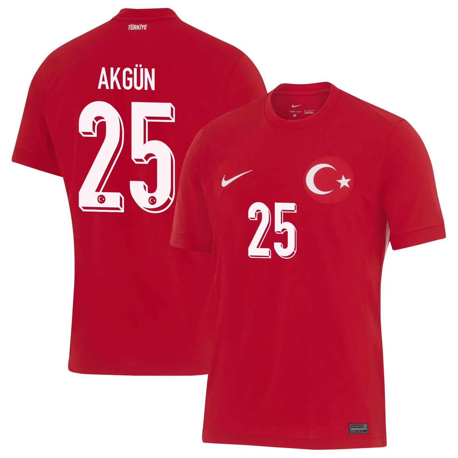Yunus Akgn 25 Turkey National Team 2024 Away Stadium Men Jersey – Red