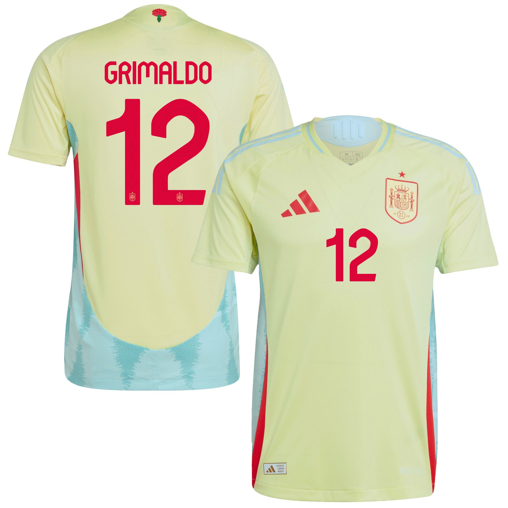 Alejandro Grimaldo 12 Spain National Team 2024 Away Men Jersey – Yellow