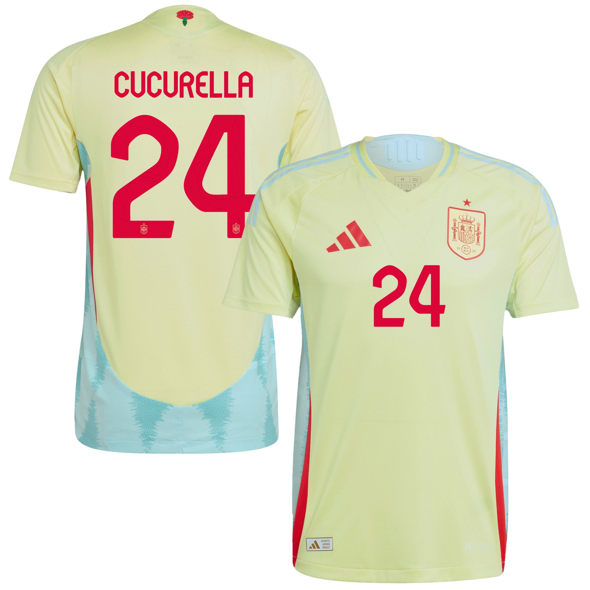 Marc Cucurella 24 Spain National Team 2024 Away Men Jersey – Yellow