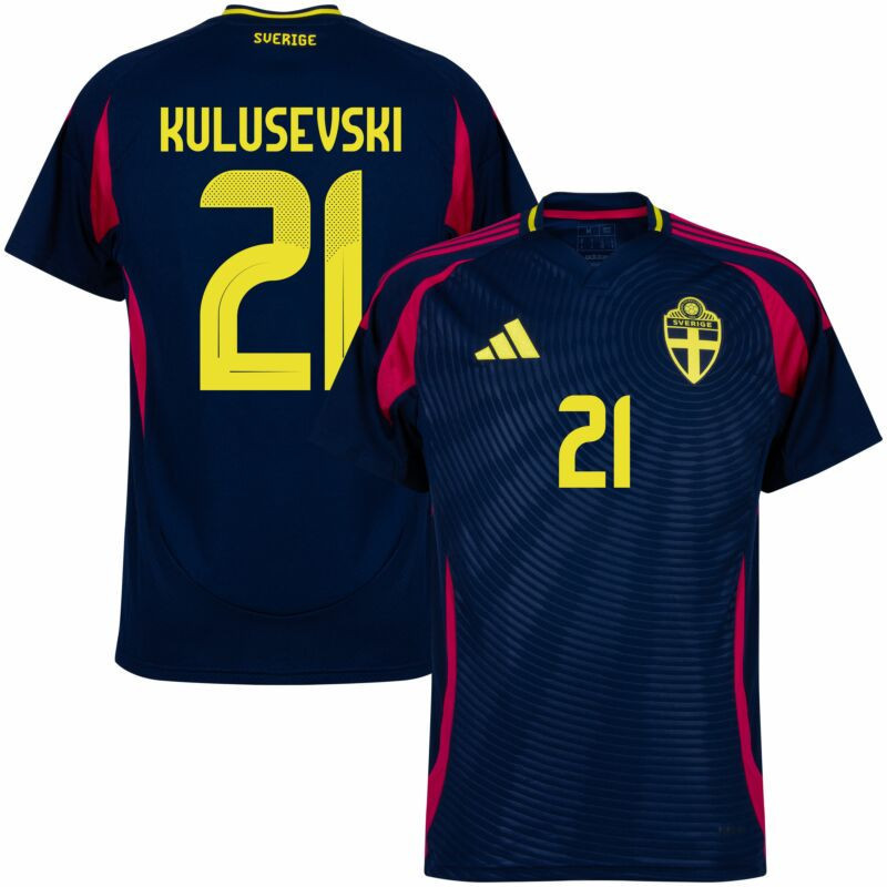 Dejan Kulusevski 21 Sweden National Team 2024 Away Men Jersey – Navy