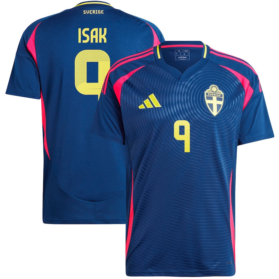 Alexander Isak 9 Sweden National Team 2024 Away Men Jersey – Navy