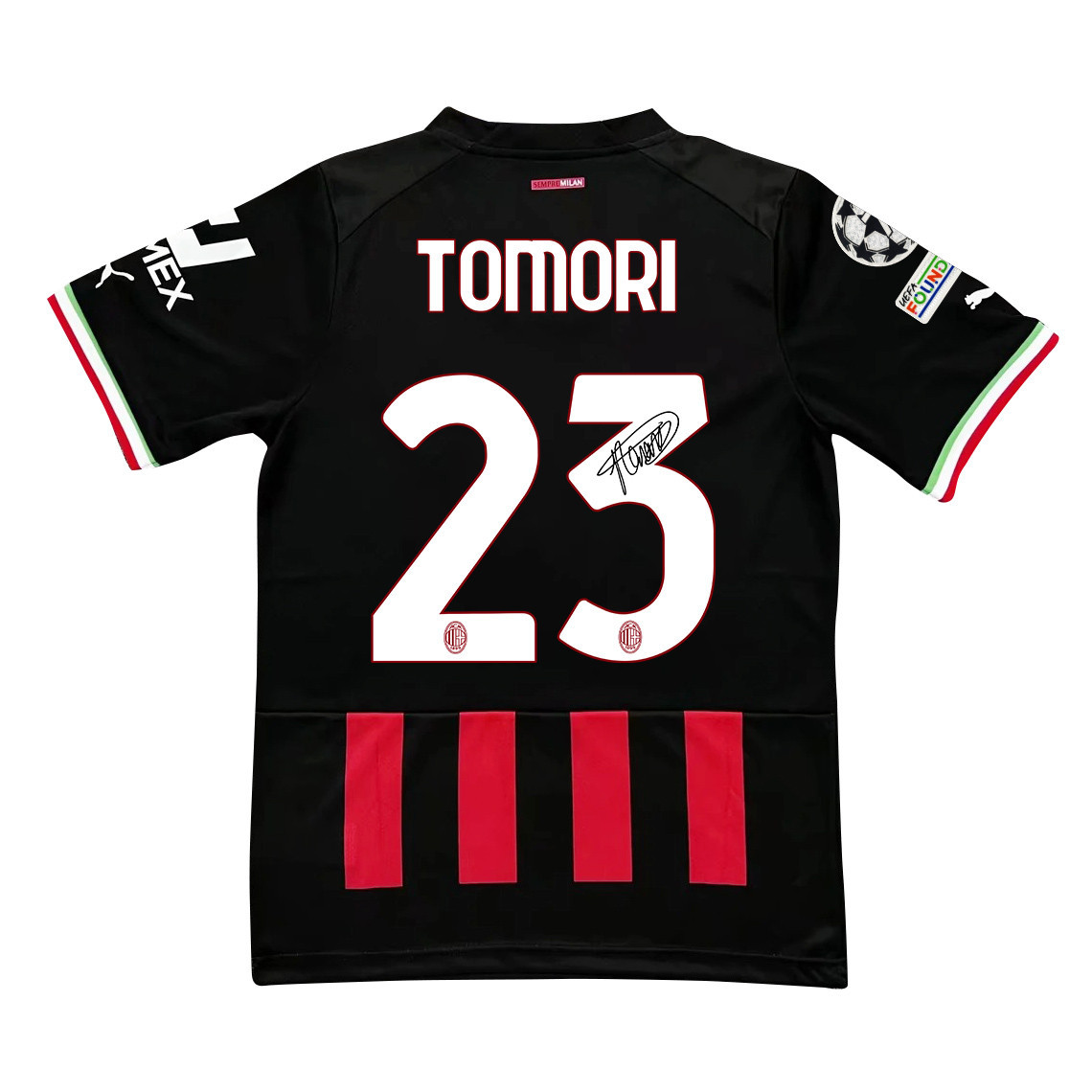 Fikayo Tomori 23 Signed AC Milan 2022/23 Home Men Jersey – Red/Black