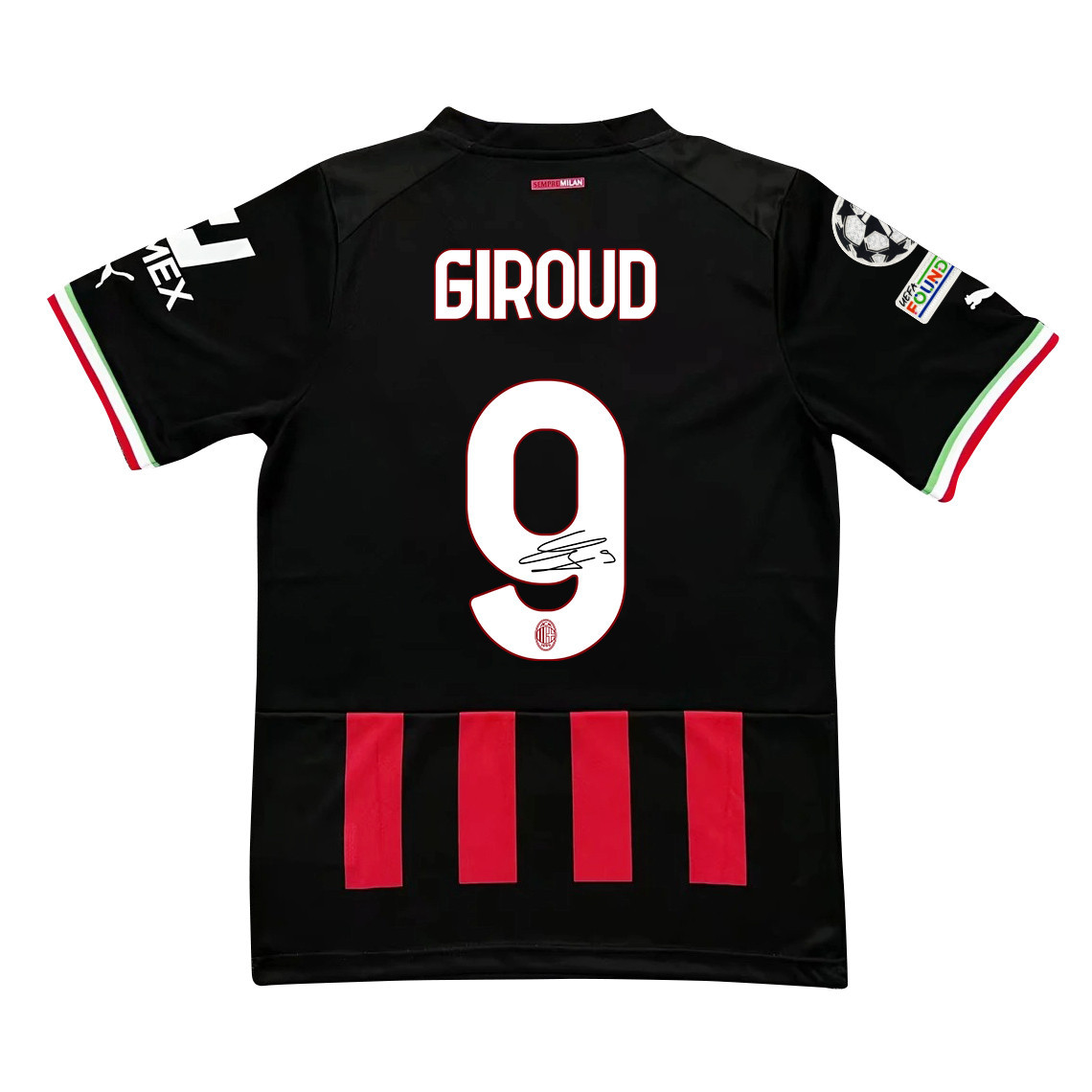 Olivier Giroud 9 Signed AC Milan 2022/23 Home Men Jersey – Red/Black
