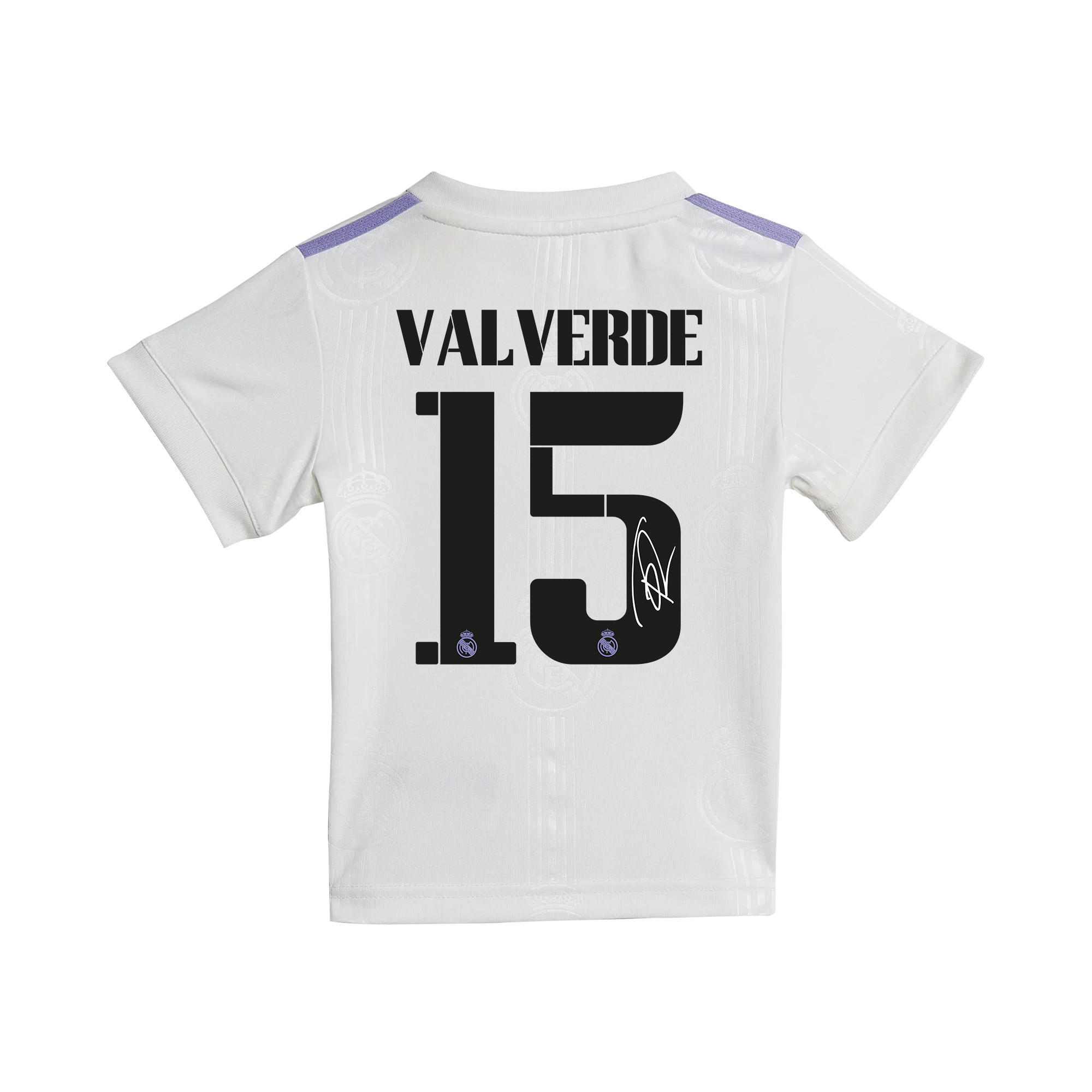 Federico Valverde 15 Signed Real Madrid 2022/23 Home Jersey – Youth