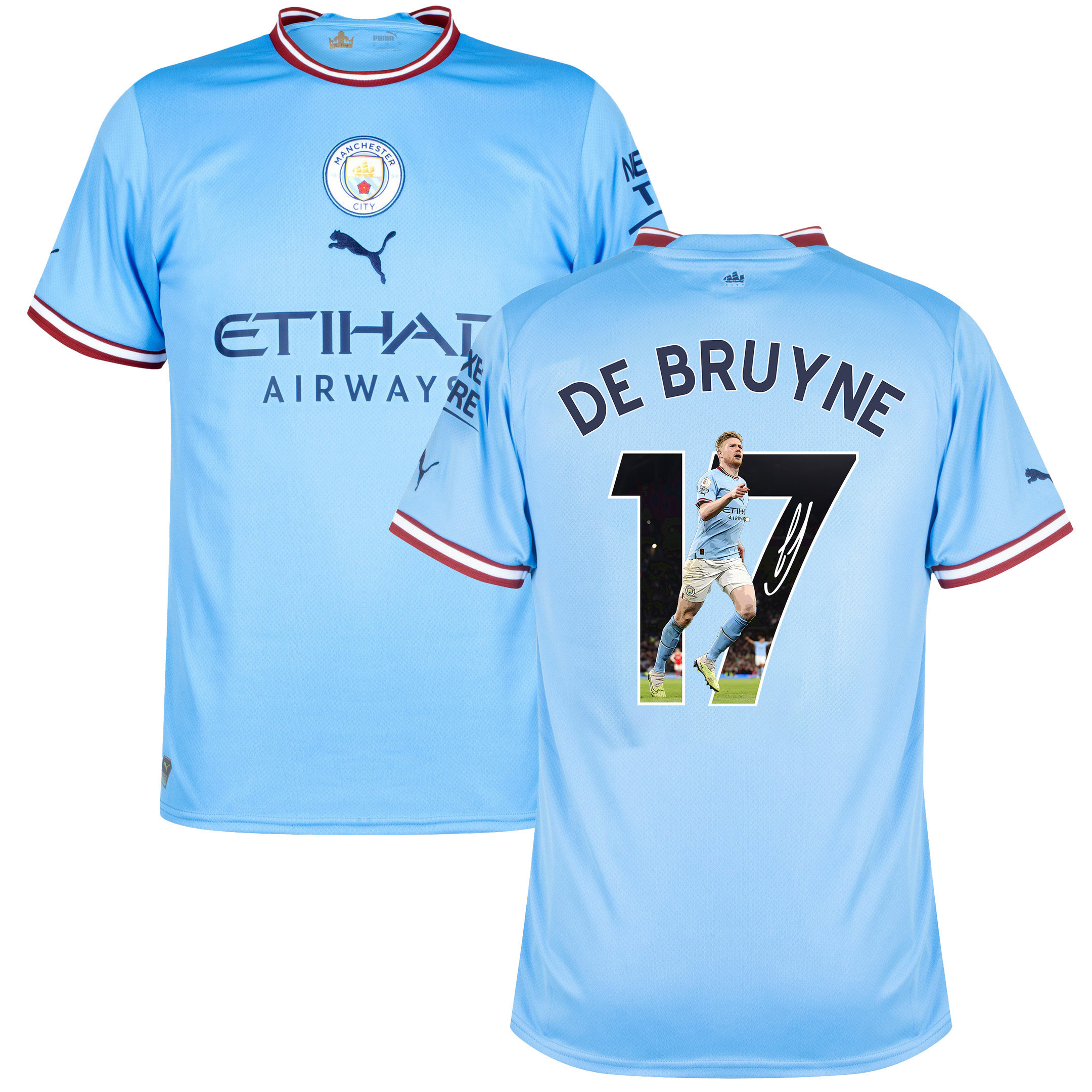 Kevin De Bruyne 17 Manchester City Legendary Blue Champions 2022-23 Home Jersey – Men