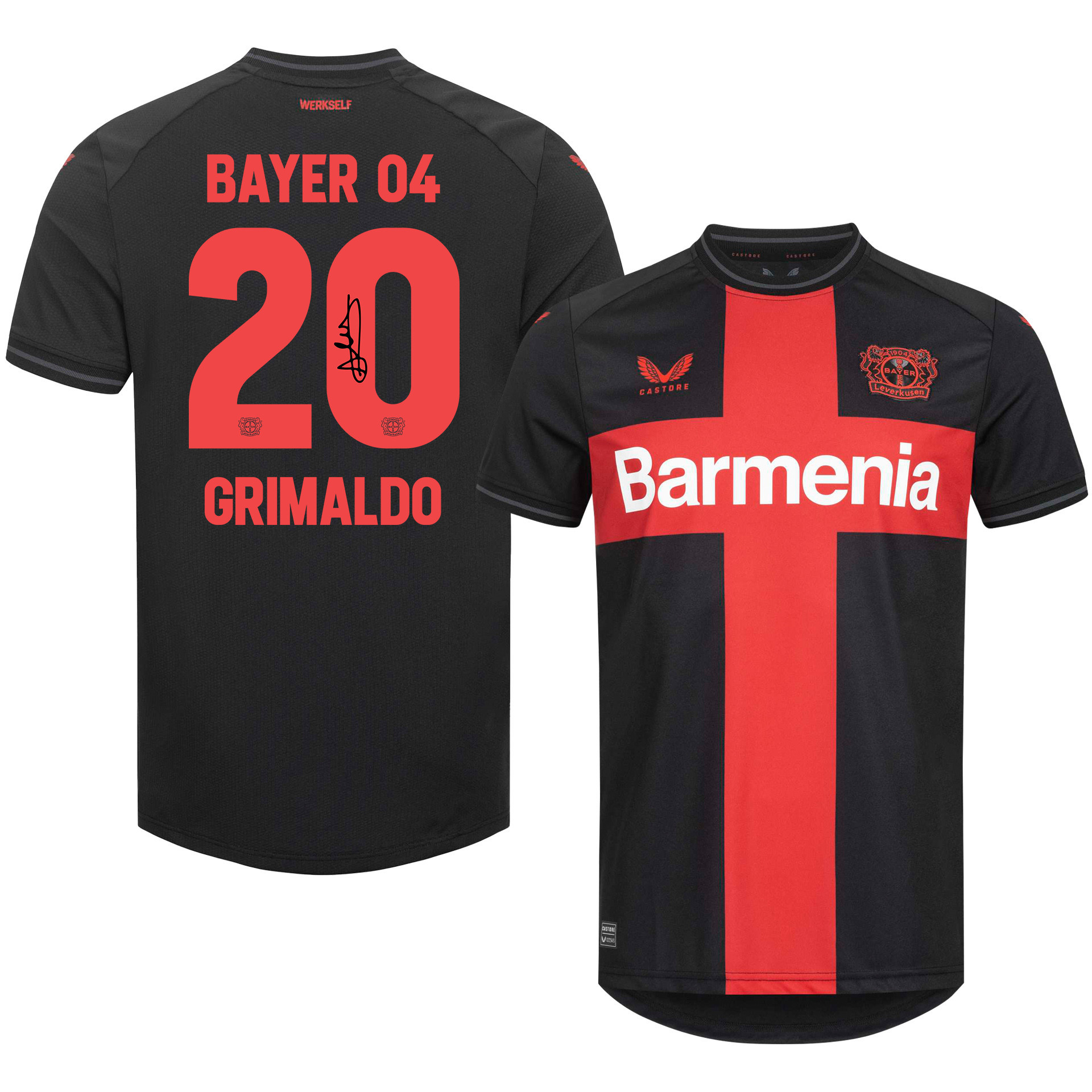 Alejandro Grimaldo 20 Signed Bayer 04 Leverkusen Home Men Jersey – Black