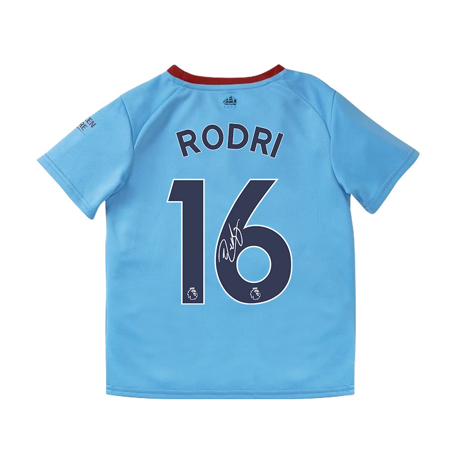 Rodri 16 Signed Manchester City 2022/23 Hom Jersey – Youth