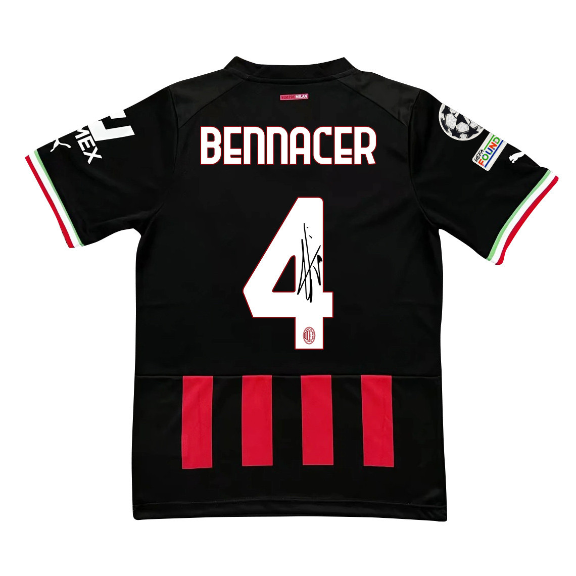 Ismal Bennacer 4 Signed AC Milan 2022/23 Home Men Jersey – Red/Black