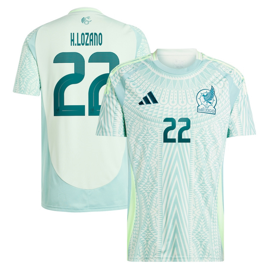Hirving Lozano 22 Mexico National Team 2024 Away Men Jersey – Green